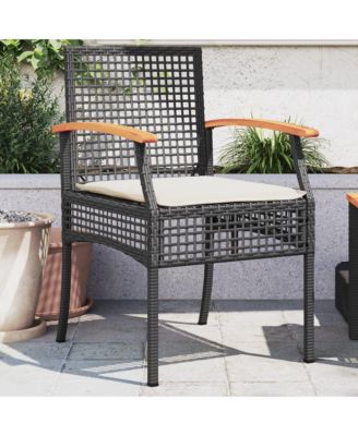 Garden Chair Set of 2 Black and brown