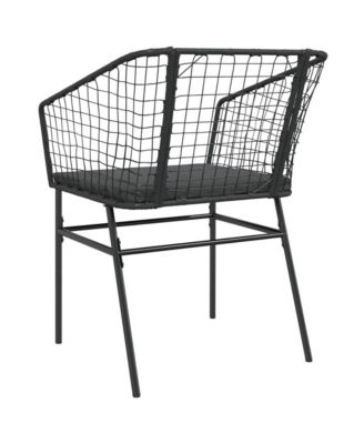 Garden Chair Black Poly Rattan UV-resistant materials