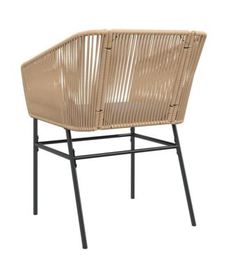 Garden Chair Brown PE Rattan, Powder-Coated Steel Standard