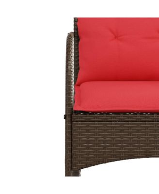 Patio Rocking Chair Brown PE rattan Medium Removable Covers
