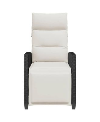 Reclining Garden Chair Black PE rattan, powder-coated steel Medium