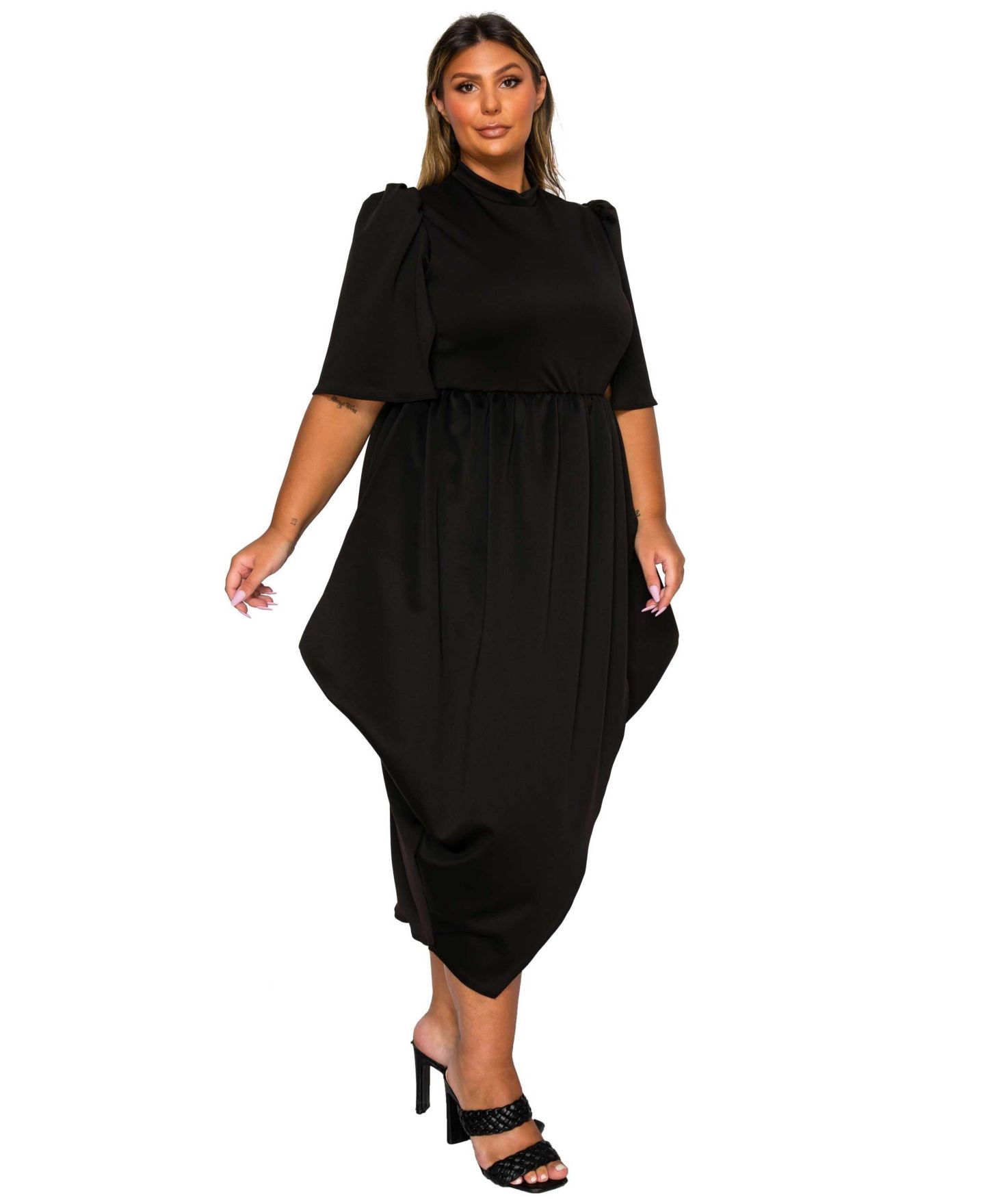 Женское платье L I V D Plus Size Aesira Tulip Hem Pocket, цвет: Чёрный — фото 2