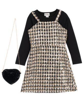 Girls' 7-16 Top and Jumper, 3-Piece Set