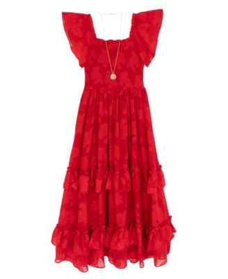 Girls' 7-16 Ruffle Detail Tiered Maxi Dress