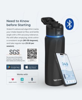 32 oz. Insulated Smart Water Bottle with Hydration Tracking