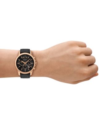 Armani Exchange Men's Chronograph Black Rubber Watch, 44mm