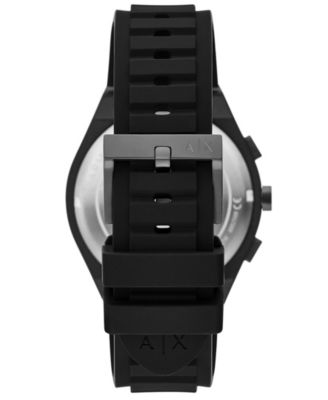 Armani Exchange Men's Chronograph Black Silicone Watch, 44mm