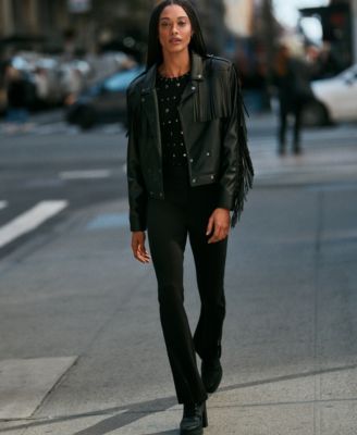 Women's Fringe Detail Crop Collared Jacket