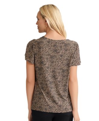 Women's Printed Flutter Sleeve Top