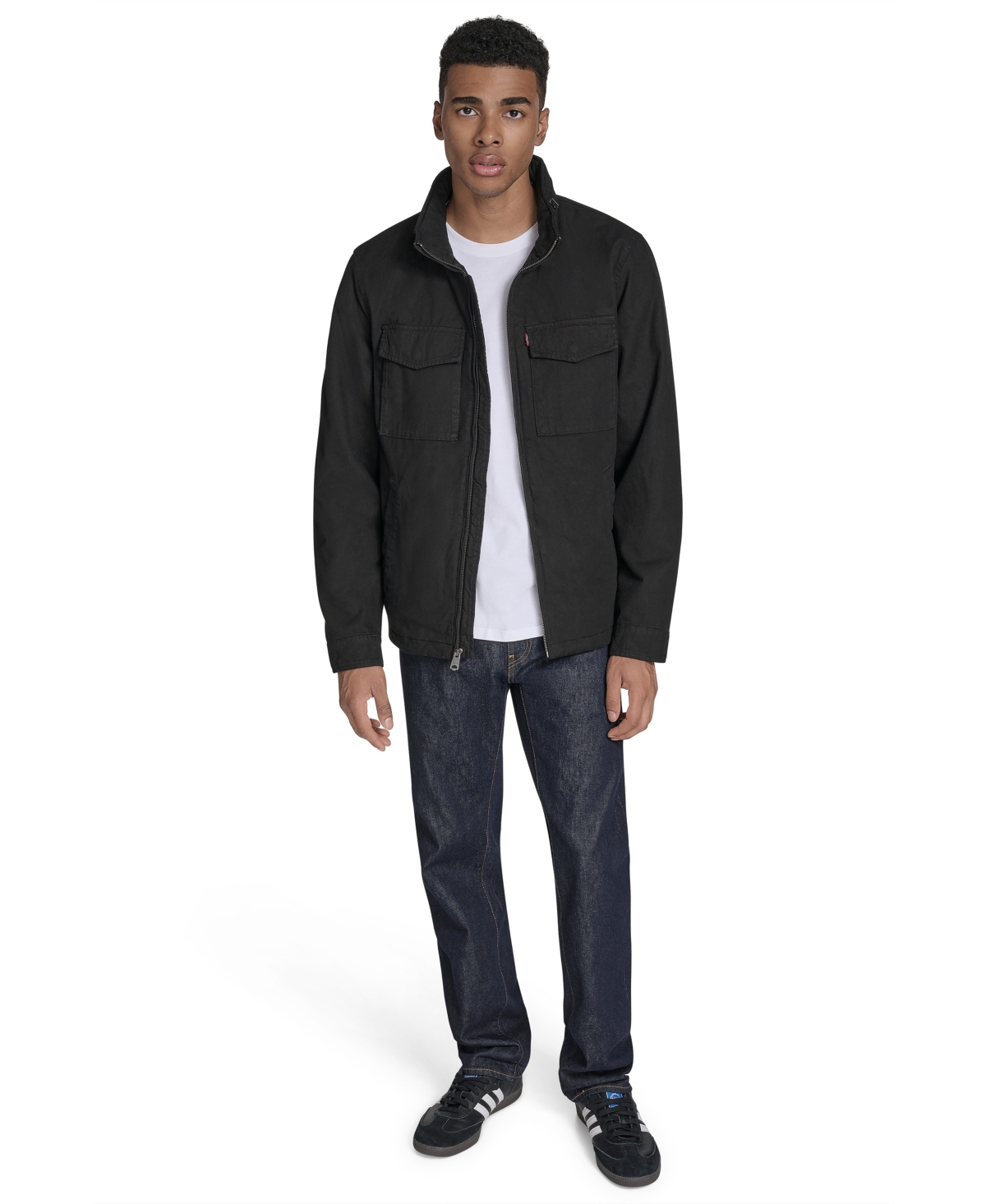 Levi's Men's Cotton Military Jacket In Black