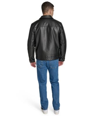 Men's Faux Leather Trucker Jacket