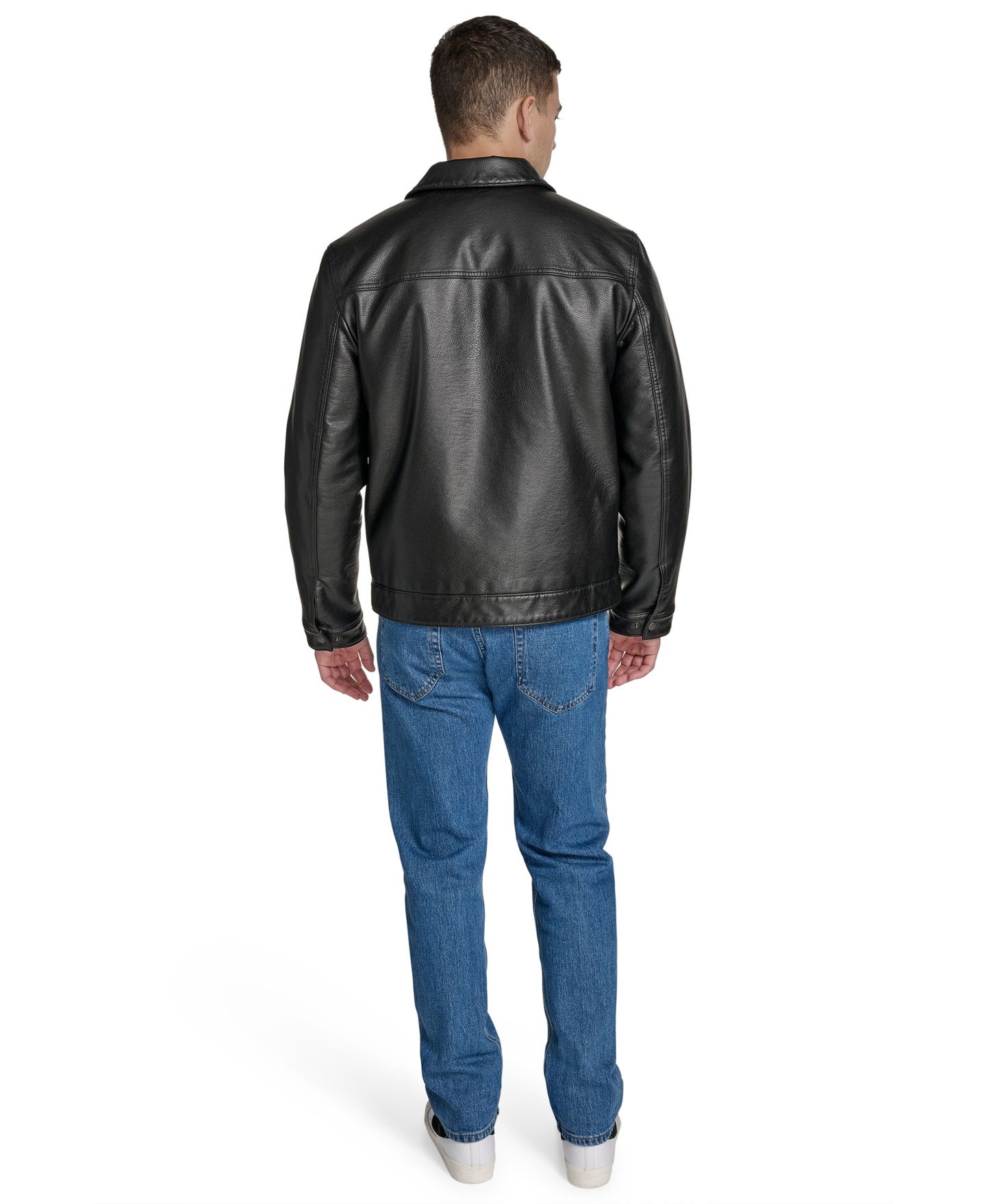 Мужская куртка Levi's Faux Leather Trucker, цвет: Чёрный — фото 7