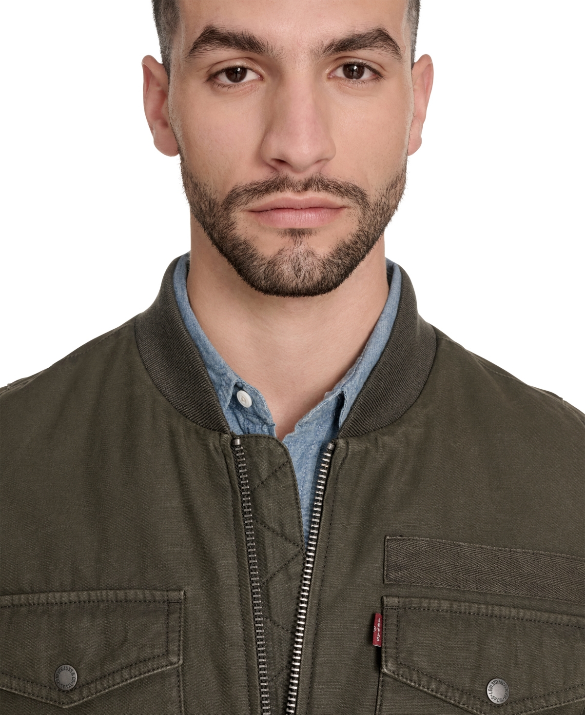 Levi's Men's Cotton Military Bomber In Green