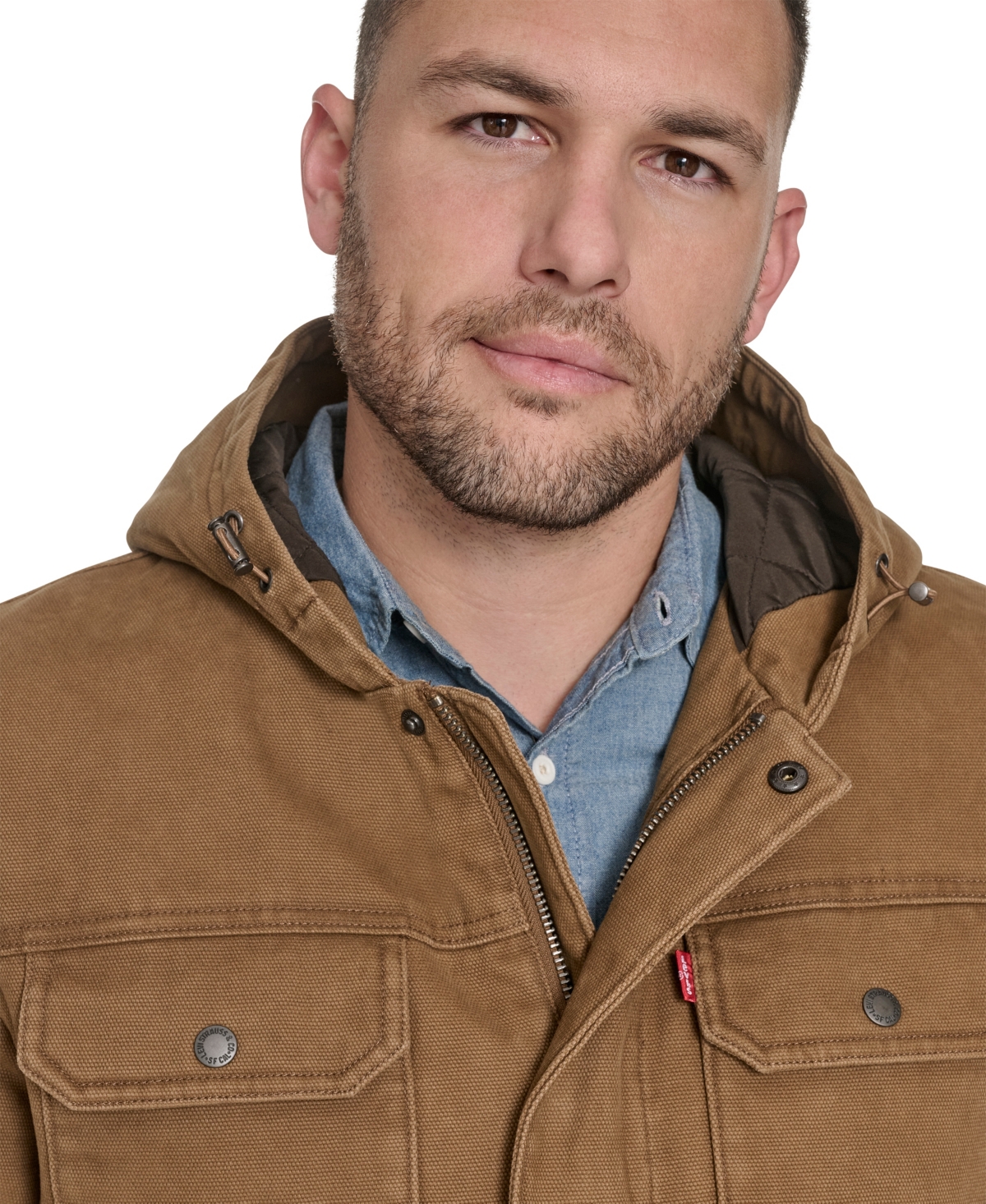 Levi's Men's Cotton Canvas Hood Jacket In Brown