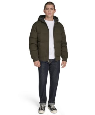 Men's Quilted Bomber with Hood Jacket