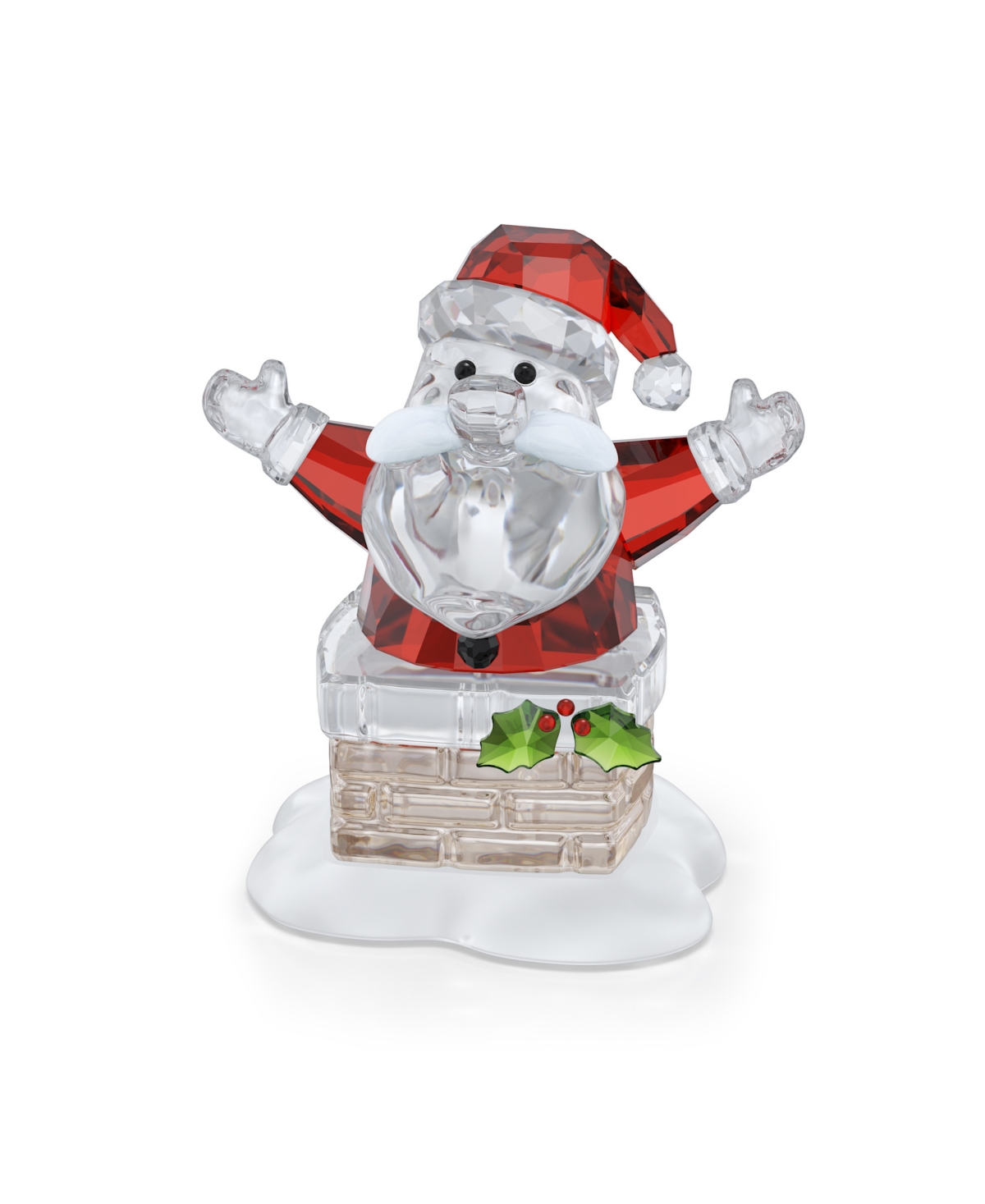 Swarovski Holiday Cheers Santa Claus And Chimney Figurine In Multi