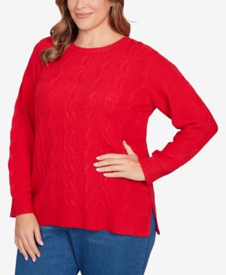 Plus Size Mixed Cable Cozy Sweater