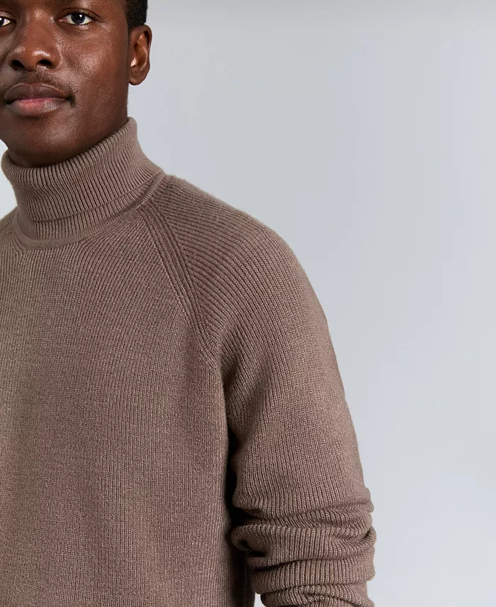 Men's Fold Over Turtleneck Sweater - thumbnail 4