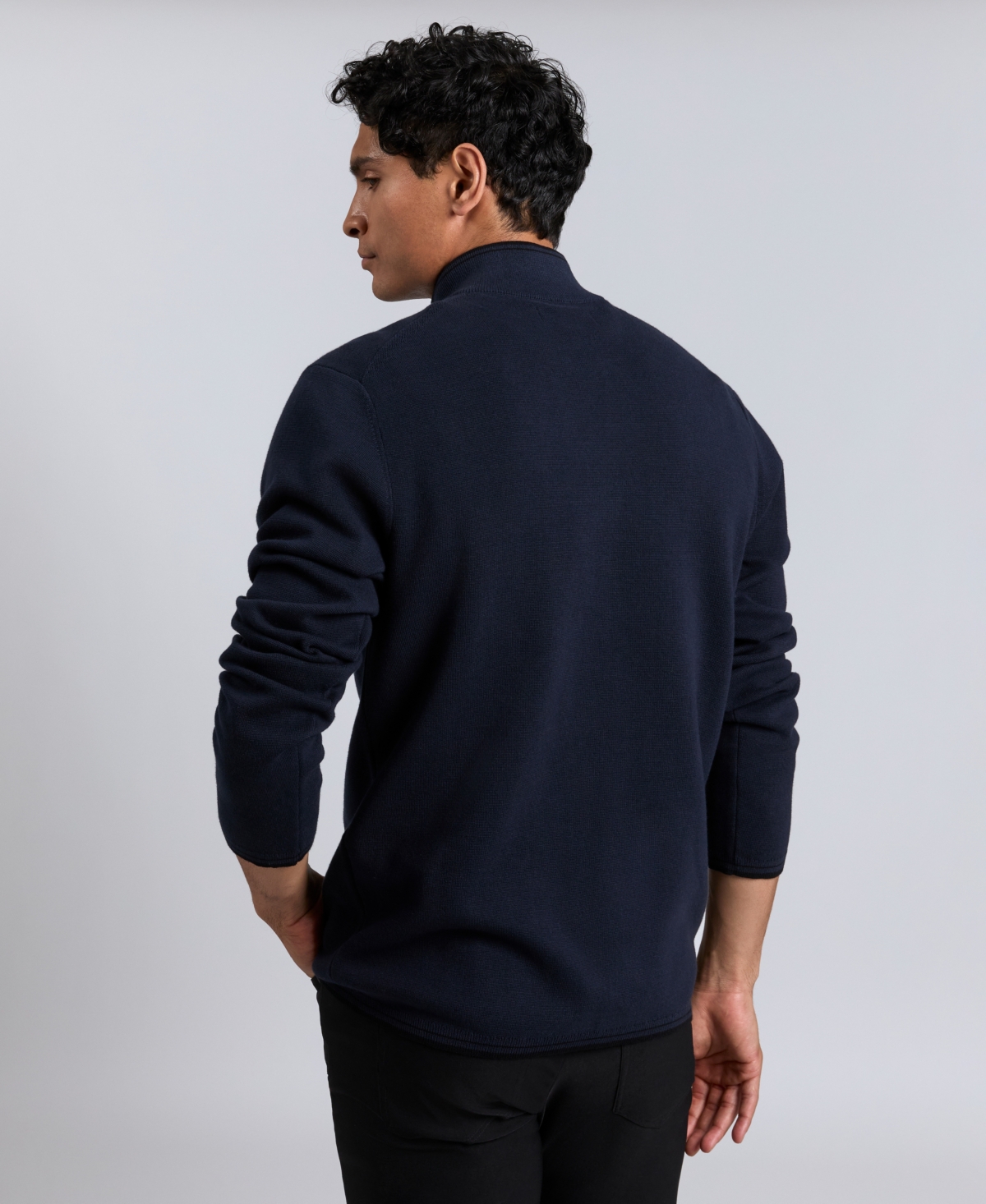 Kenneth Cole Men's Quarter Zip Sweater In Brown