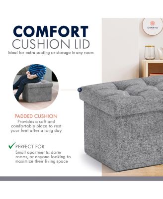 Set of 2 Collapsible Rectangle Small Storage Ottoman - 12" x 16" x 12"