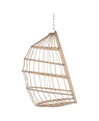 55 Inch Dark Gray Rattan Egg Swing Chair with Stand and Deep Gray Cushion