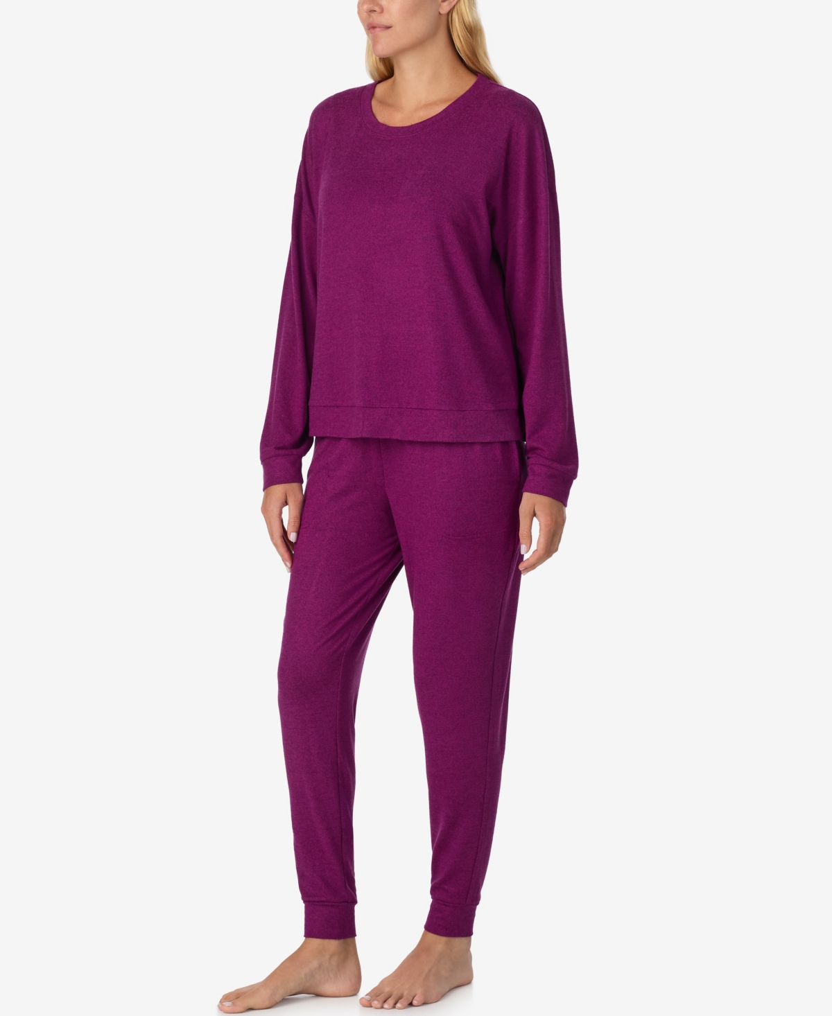 Sanctuary Women's 2-piece Long Sleeves Top And Joggers Pajama Set In Purple