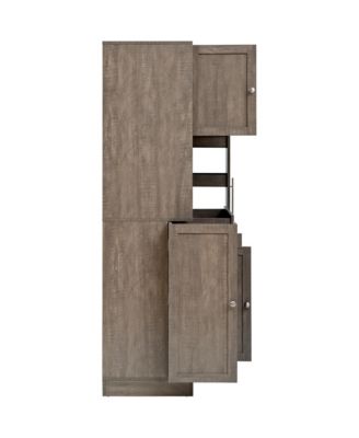 Buffet with Hutch, Kitchen Pantry Storage Cabinet - Brown