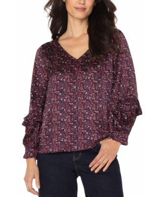 Liverpool Los Angeles - Women's Ruffle Detail Long Sleeve Top