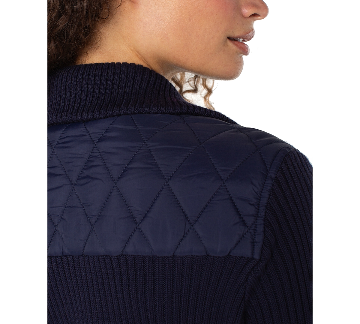 Liverpool Los Angeles Women's Quilted Zip-Front Sweater Jacket