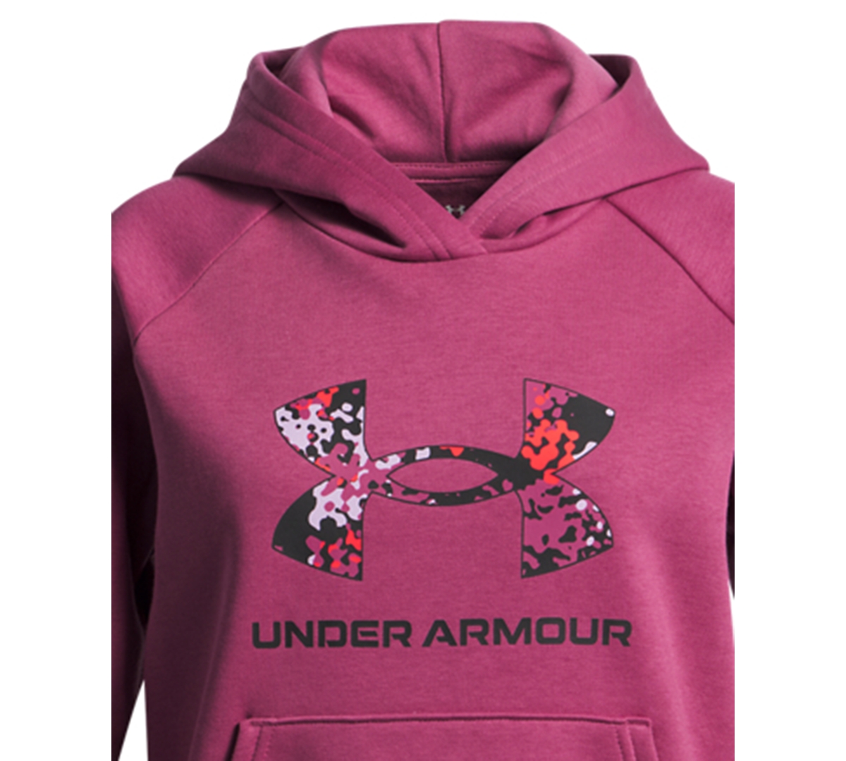 Under Armour Big Girls Rival Fleece Big Logo Print Fill Hoodie In Pink