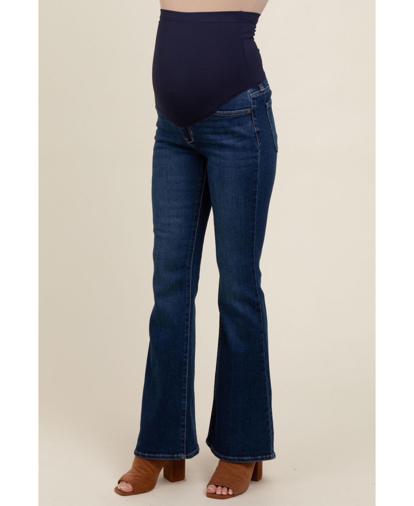 Женские джинсы Pinkblush Navy Blue Flare Leg, цвет: Тёмно-синий — фото 4