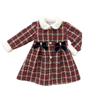 Girls' 2T-6X Swing Coat and Dress, 2-Piece Set