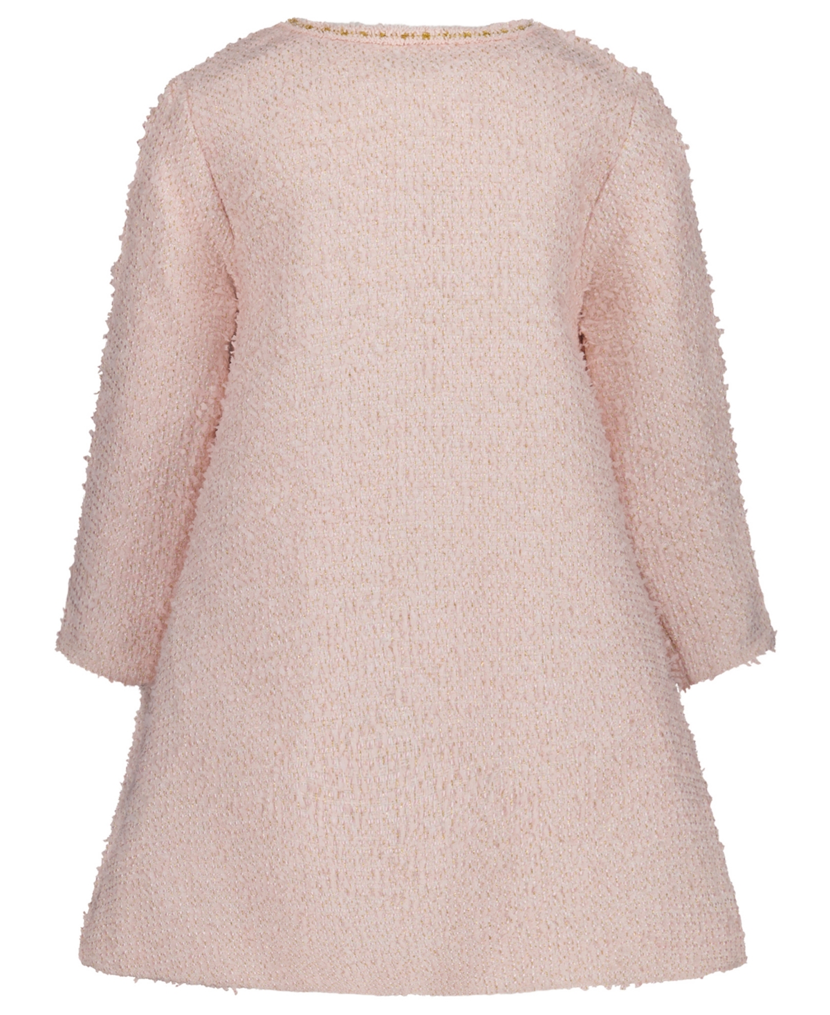 Blueberi Boulevard Girls 2t-6x 3-piece Bows Knit Dress, Coat And Hat Set In Pink