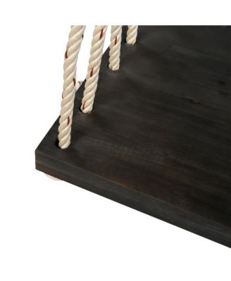 63 Inch Acacia Wood Porch Swing Chair with Cushion and Pillows