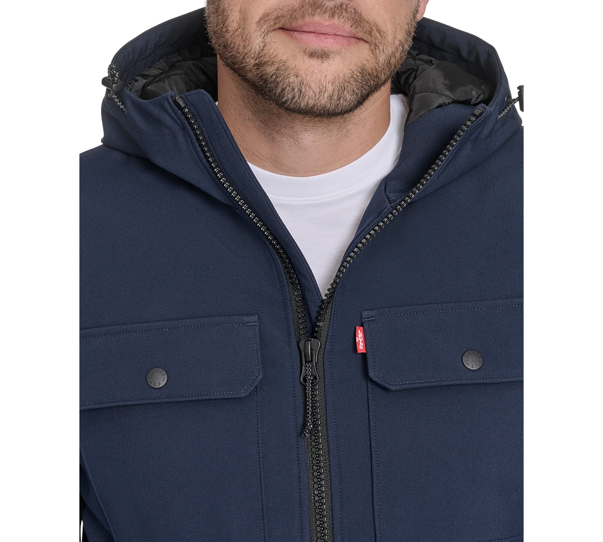 Levi's Men's Rib Stop Softshell With Hood Jacket In Blue