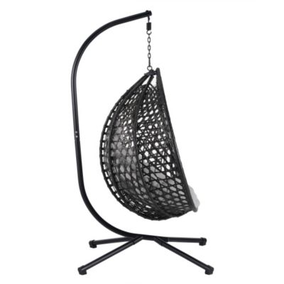U STYLE Sturdy Hammock Chair with Stand Durable Hanging Egg Chair Rattan Weaving Indoor Outdoor Swing