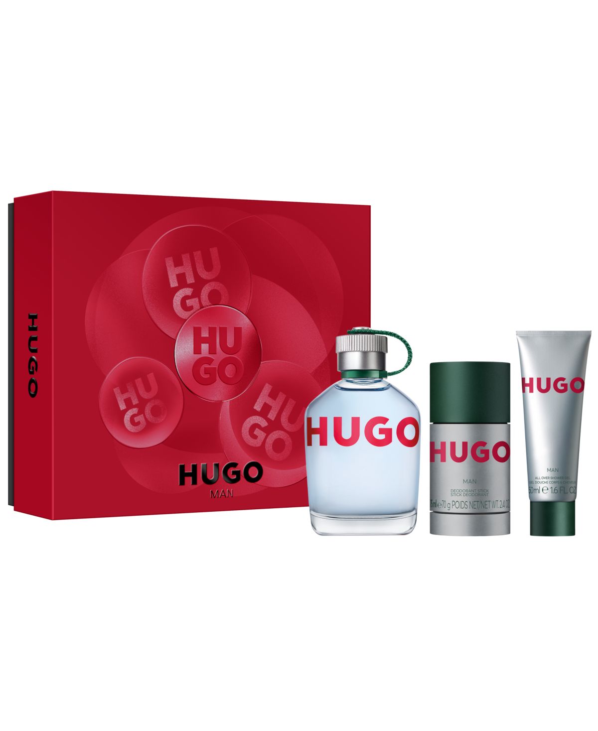 Мужской набор ароматов для туалетной воды Hugo Boss, состоящий из 3 предметов