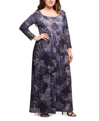 Plus Size Long Sleeve Empire Waist Maxi Dress