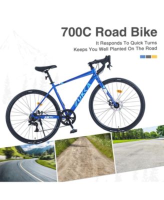 700C Road Bike, 7 Speed Road Bike, for Men Women, Aluminum Alloy Frame