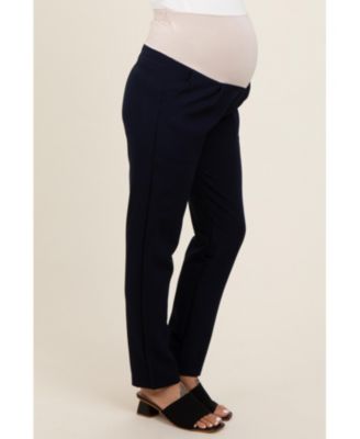 Maternity Navy Blue Pleated Relax Fit Pants