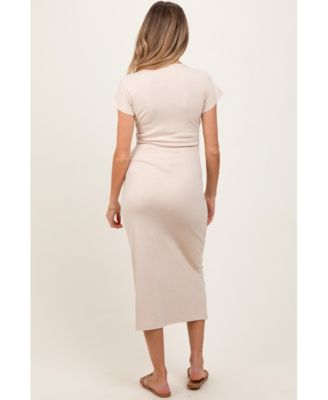 Maternity Basic Crewneck Midi Dress