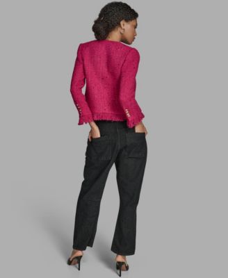 Women's V-Neck Fringe Sequin Tween Jacket