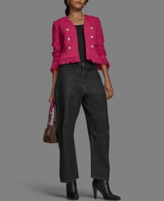 Women's V-Neck Fringe Sequin Tween Jacket