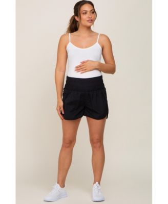 Maternity Black Curved Hem Active Shorts