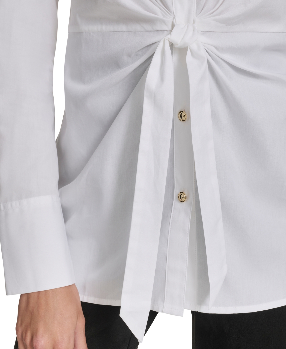 Halston Women's Long Sleeves Poplin Shirt In White