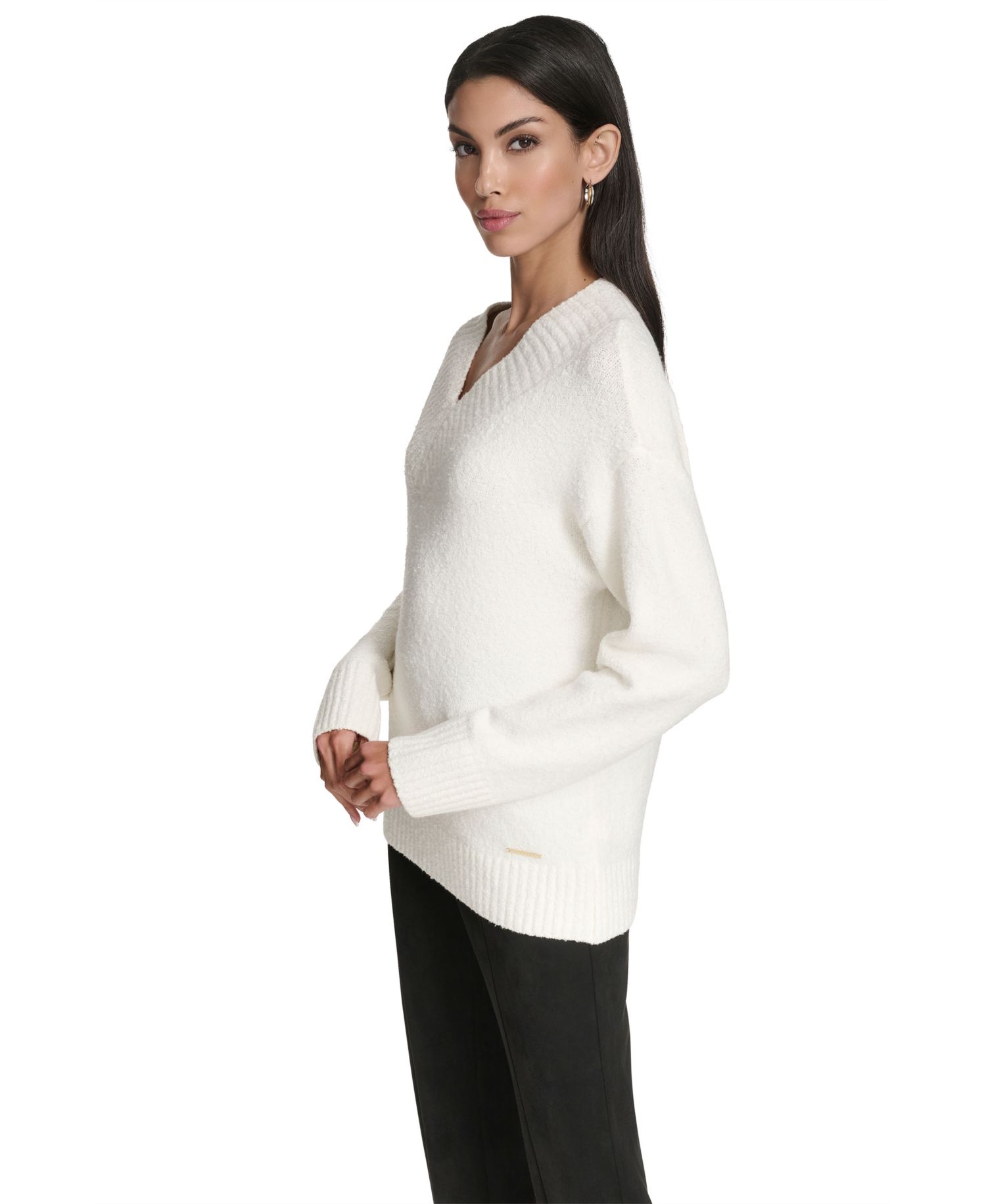 Women's Chunky Boucle Long Sleeve Sweater