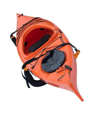 Kayak Storage Hooks - Set of 2 Wall Mount Garage Hangers - 125lbs Capacity Rack for Paddleboards, Surfboards, or Snowboards by (Orange)