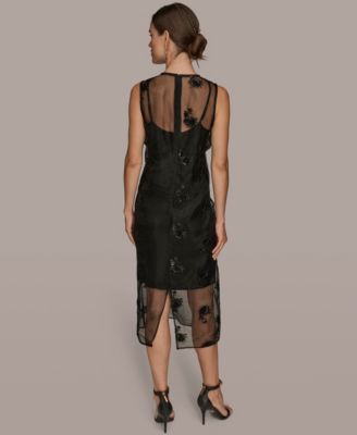 Women's Embroidered Sequin Slip Sleeveless Dress