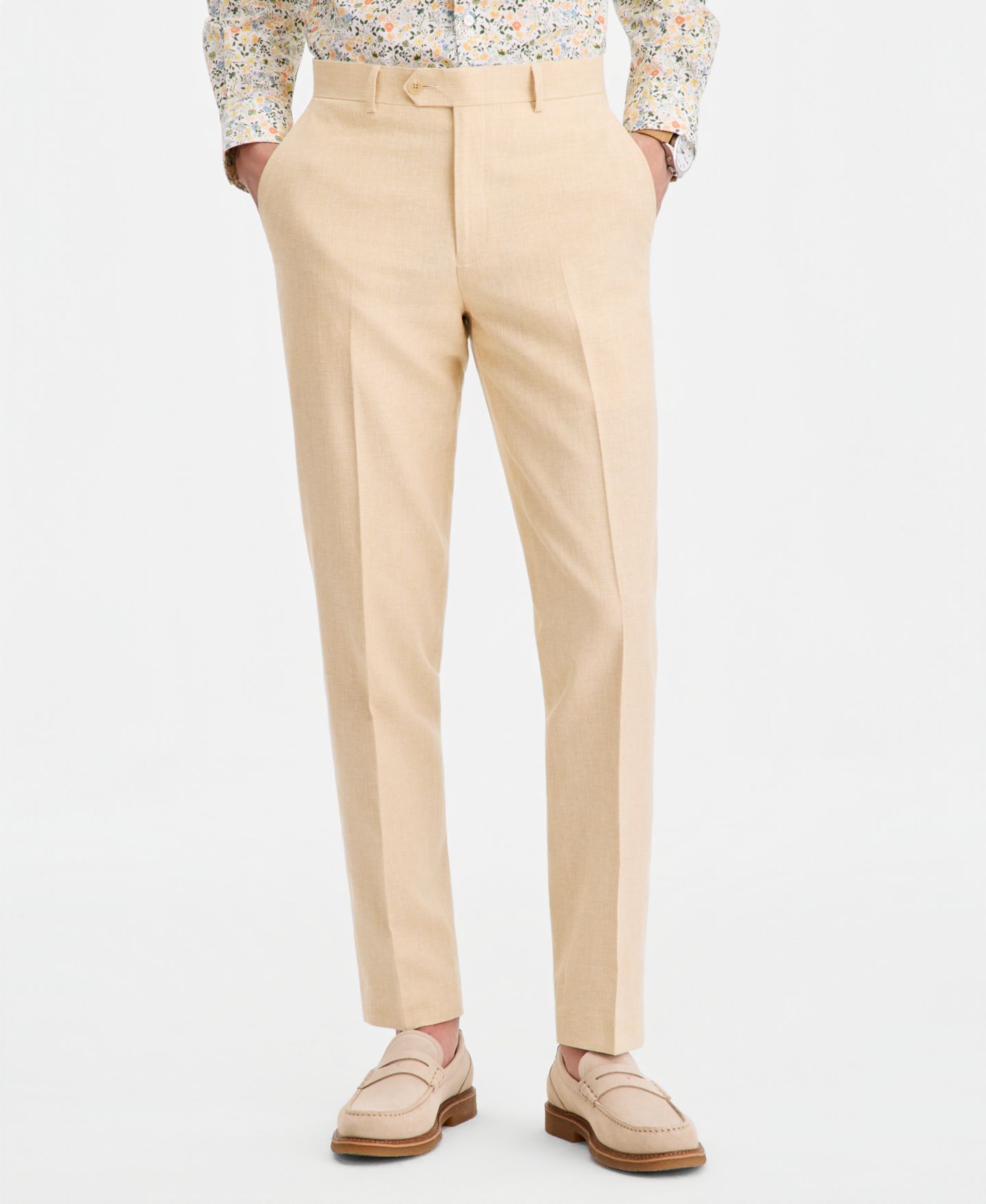 Мужские брюки Bar III Slim-Fit Linen-Blend Suit Separates, цвет: Сливочный жёлтый — фото 2