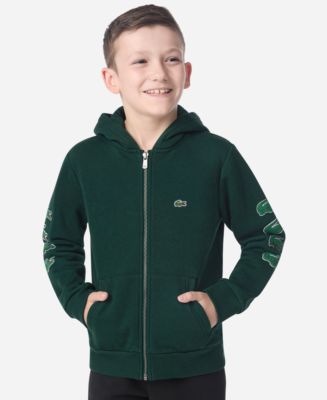 Lacoste Boys' 8-20 Graphic Logo Print Full-Zip Hoodie - Macy's